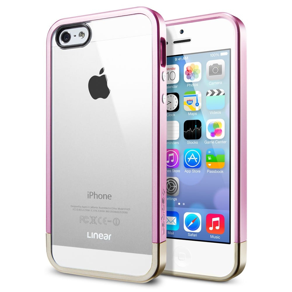 Spigen SPG Linear Metal Crystal iPhone 5 Case Metal Pink